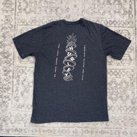 Hurley T Shirt Gray Spell Out Everyday Washed Cotton Shirt Mens Size Medium - Picture 1 of 5